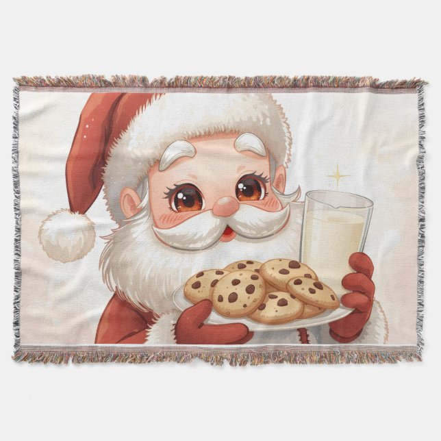 Cobertor “Cozy Cookies with Santa" Christmas Throw Blanket” (Frente)