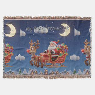 Cobertor Cozy Santa Rudolph Holiday Fleece Blanket