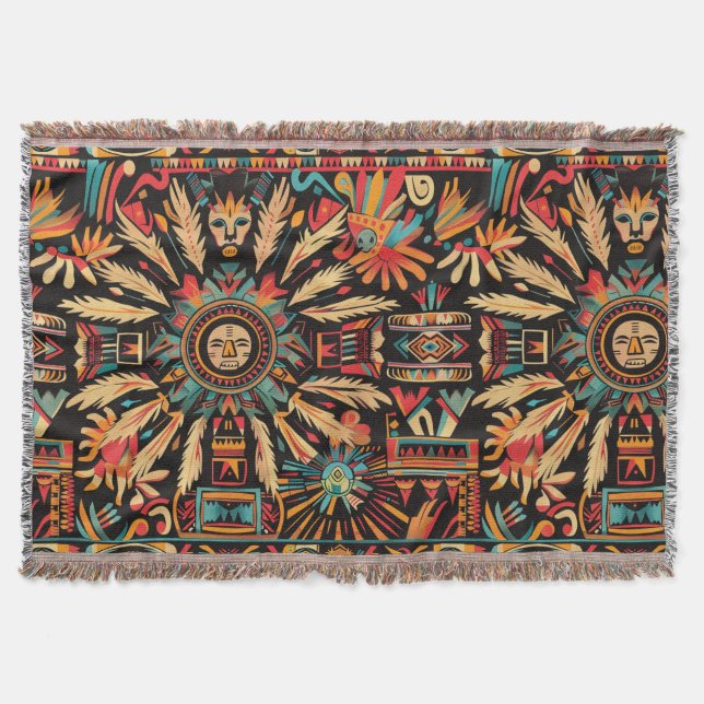 Cobertor Cozy Teal "Aztec Dream" Soft Fleece Blanket (Frente)