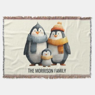 Cobertor Cozy Winter Penguin Family