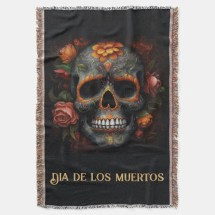 Cobertor Cranio de Açúcar Floral Dia de los Muertos Calaver