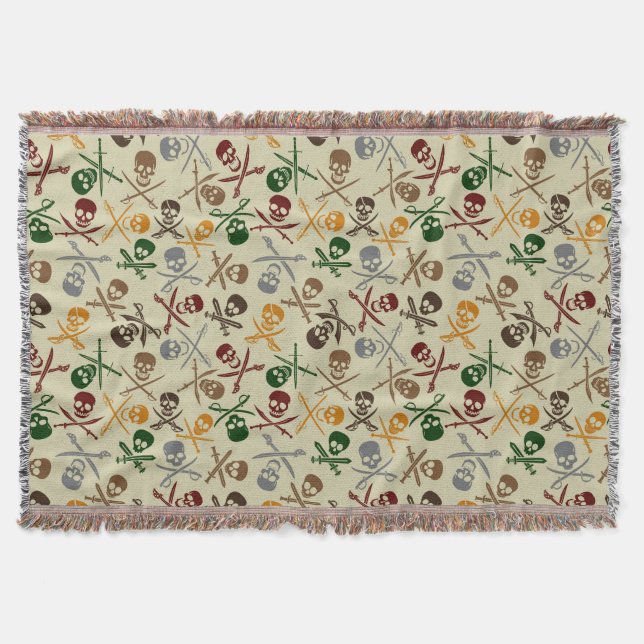 Cobertor Crânios do pirata com espadas cruzadas (Frente)