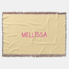 Cobertor Cream minimalist custom name 