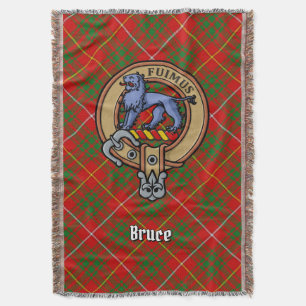 Cobertor Crest do Clã Bruce sobre Tartan