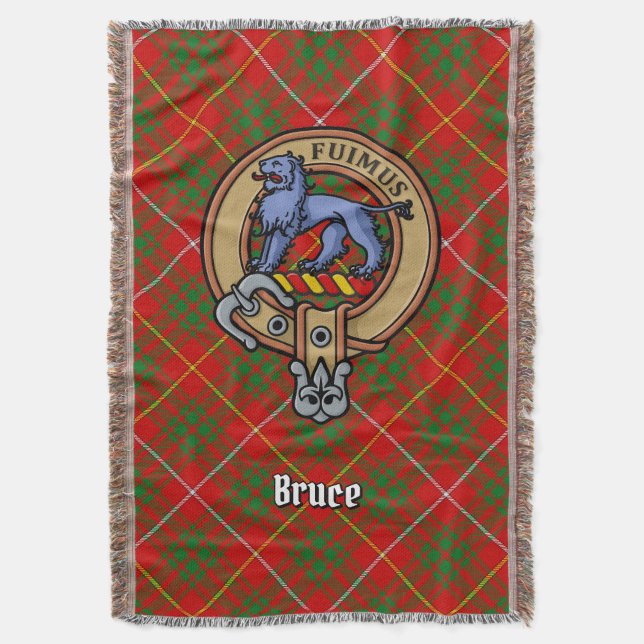 Cobertor Crest do Clã Bruce sobre Tartan (Frente Vertical)