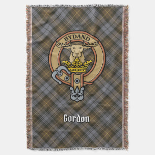 Cobertor Crest do Clã Gordon sobre Tartan Desgastado
