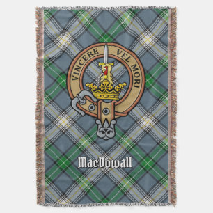 Cobertor Crest do Clã MacDowall sobre Tartan