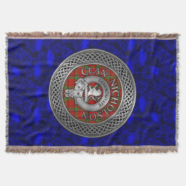 Cobertor Crest e Nó de Tartan do Clã Nicholson