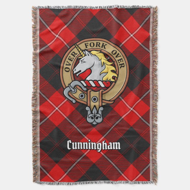 Cobertor Crestão do Clã Cunningham sobre Tartan (Frente Vertical)