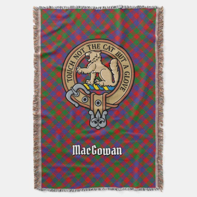 Cobertor Crestão do Clã MacGowan sobre Tartan (Frente Vertical)