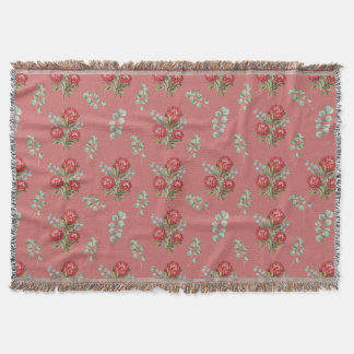 Cobertor Crimson Protea Bouquet Watercolor