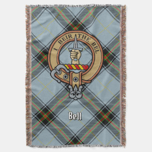 Cobertor Crista do Clã Bell sobre Tartan
