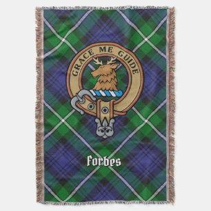 Cobertor Crista do Clã Forbes sobre Tartan