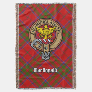 Cobertor Crista do Clã MacDonald de Keppoch sobre Tartan