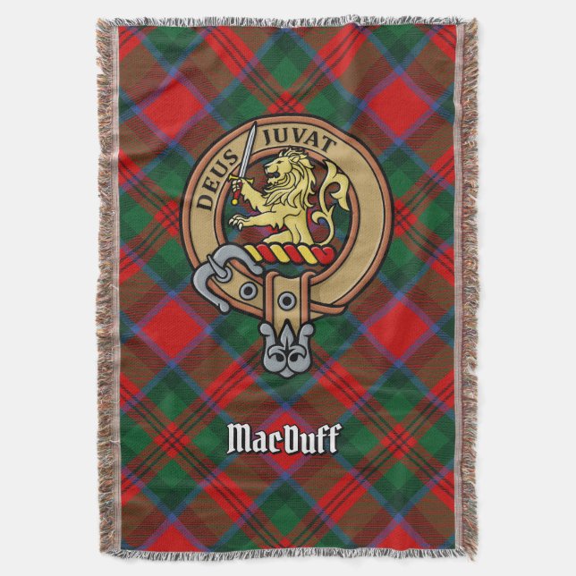 Cobertor Crista do Clã MacDuff sobre Tartan (Frente Vertical)