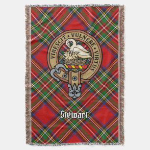 Cobertor Crista do Clã Stewart sobre Tartan Real