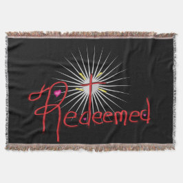 Cobertor Cristão "Resgatado" Corações Cruzados Negro