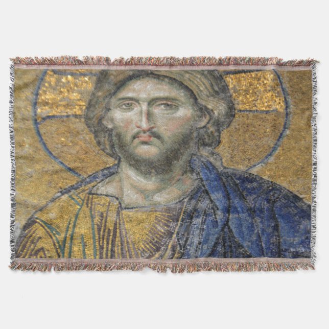 Cobertor Cristo Pantocrator Islâmico Icônico Religioso Roma (Frente)