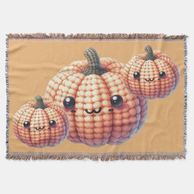 Cobertor Crochet Cute Pumpkin (Frente)