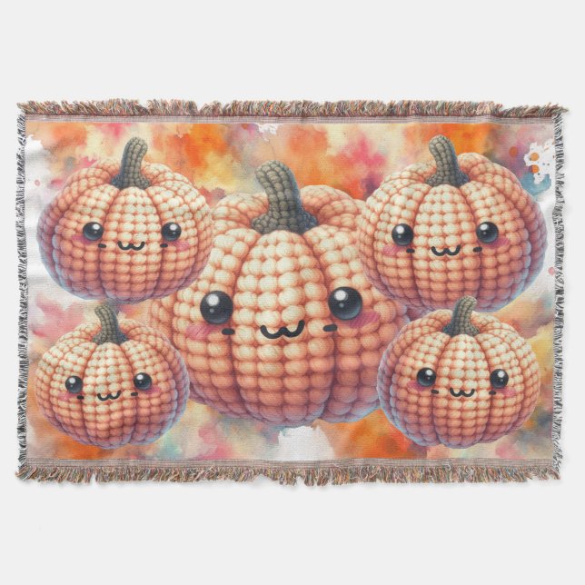 Cobertor Crochet Cute Pumpkin (Frente)