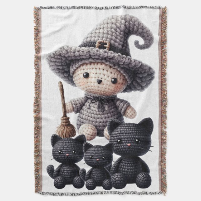 Cobertor Crochet Cute Witch (Frente Vertical)