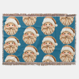 Cobertor Crochet de Natal de Santa de Fio Falso Fofo