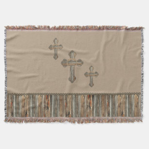 Cobertor Cróssimas E Conchos De Madeira Do Barn Ocidental