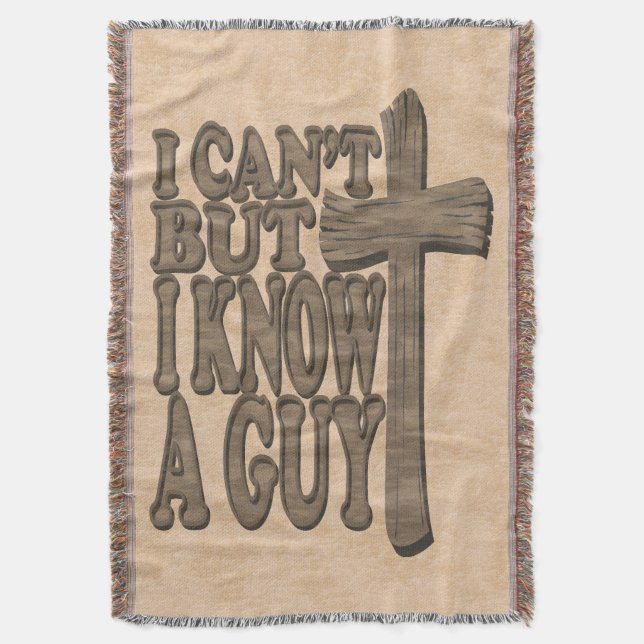 Cobertor Cruz de madeira Cristo 3d Christian Design (Frente Vertical)