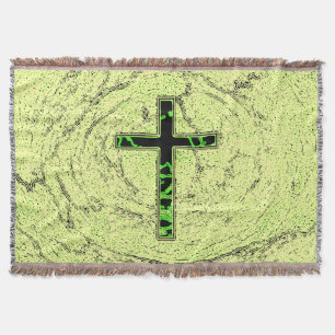 COBERTOR CRUZ NEGRA E VERDE COM FUNDO MARÁVEL