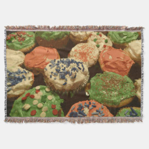 Cobertor Cupcakes de Natal com Sprinkles