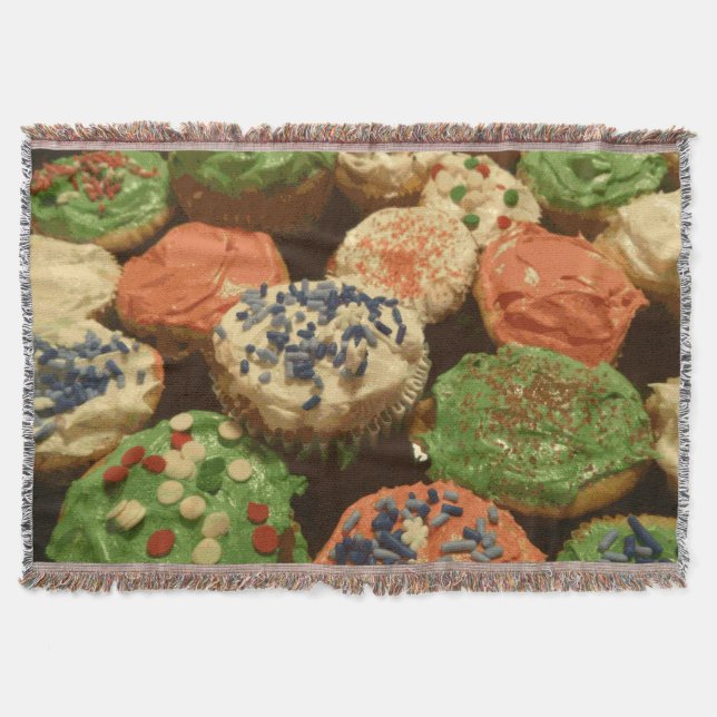 Cobertor Cupcakes de Natal com Sprinkles (Frente)