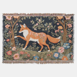 Cobertor Curiosa Fox Faux Embroiderme Elegante Floral
