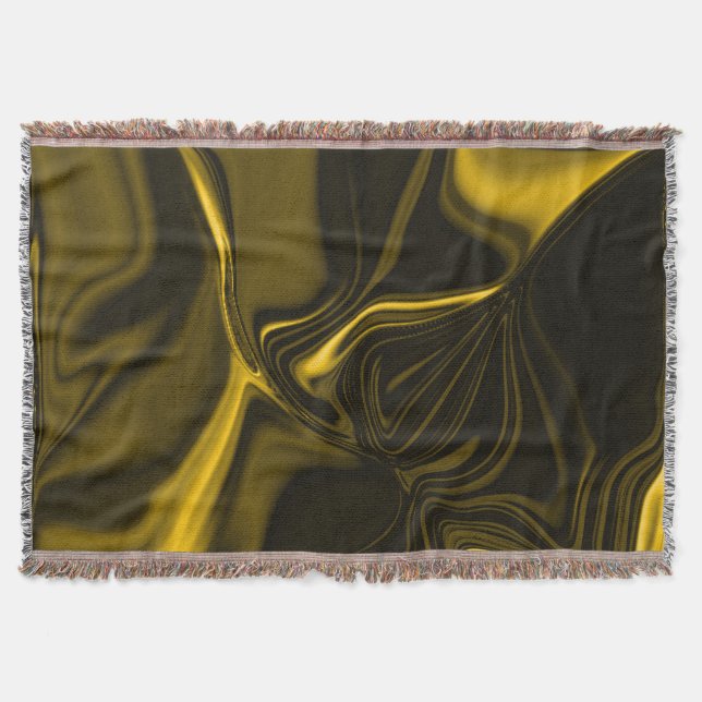 Cobertor Curvas amarelas ou dourados em musica. (Frente)