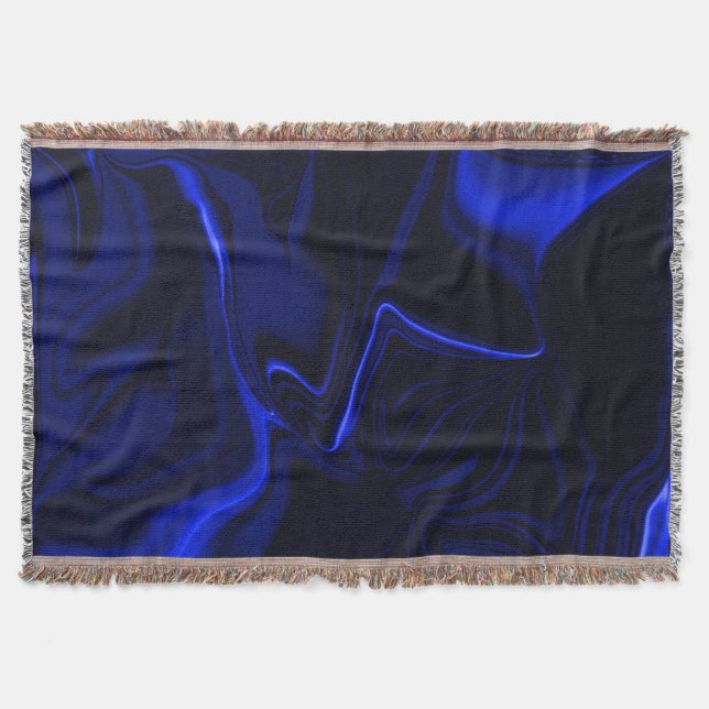 Cobertor Curvas azuis e ondulações em azul escuro (Frente)