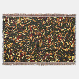 Cobertor Curvas castanho-avermelhadas e amarelas malhadas