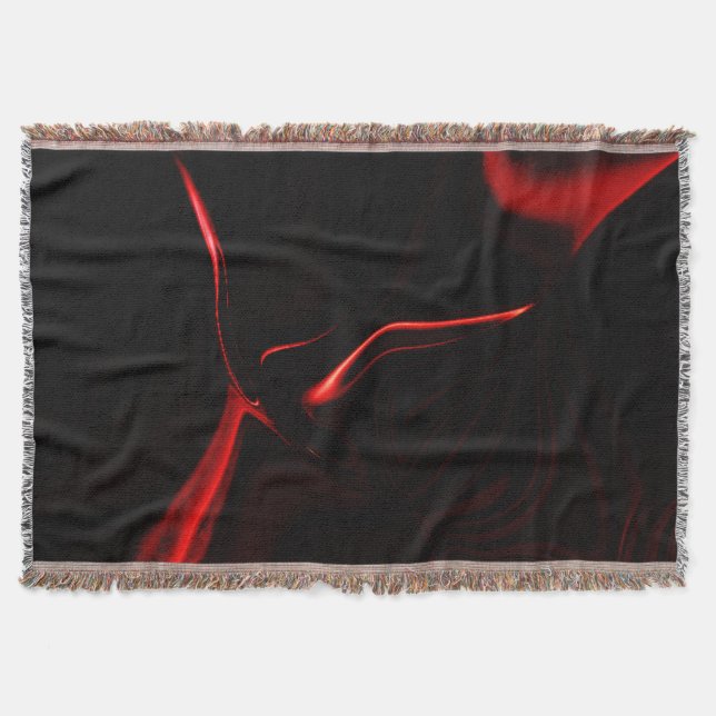 Cobertor Curvas vermelhas ou ondulação em fundo vermelho ma (Frente)