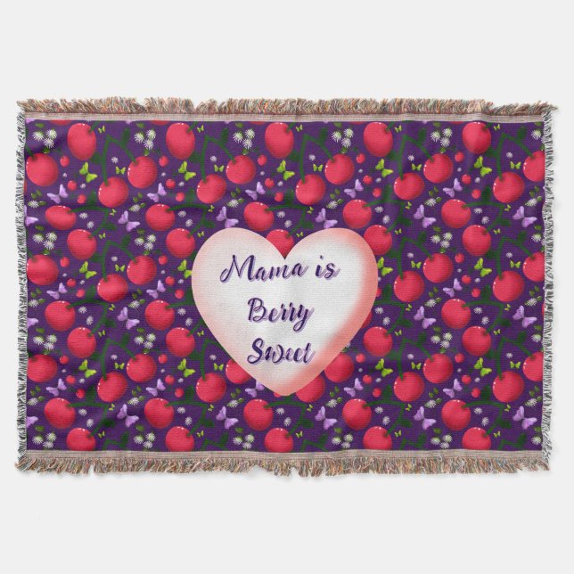 Cobertor Custom and personalized Cute Cherry Butterfly  (Frente)