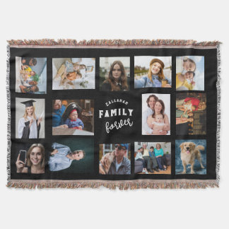 Cobertor Custom Family Photo Collage Throw Blanket - 14 Pic