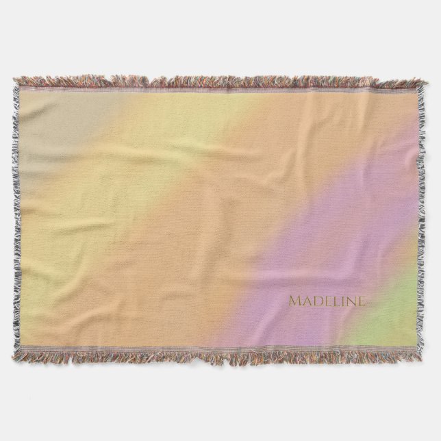 Cobertor Custom Name on Cotton Candy Colors (Frente)