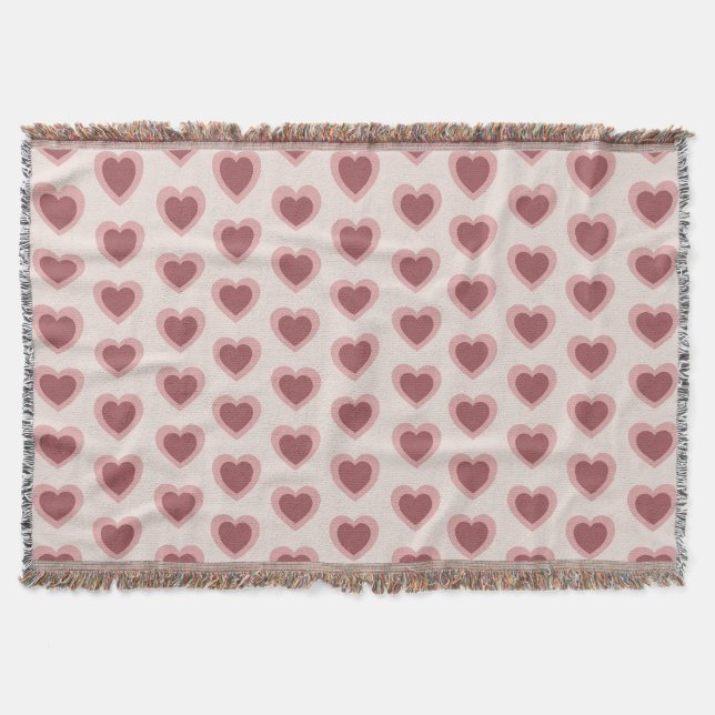 Cobertor Customized Y2K Heart in Bordeaux Pink Retro (Frente)