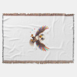 Cobertor Cute Cartoon Eagle Flying – Friendly Vector Art