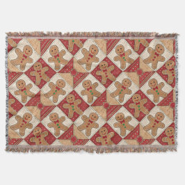 Cobertor Cute Gingerbread Man Patchwork Pattern Style