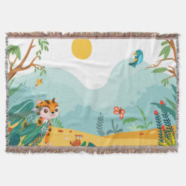 Cobertor 🦁 Cute Jungle Animal Kids Blanket 