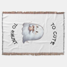 Cobertor Cute Kawaii Fantasma Segurando Café Aquarela 
