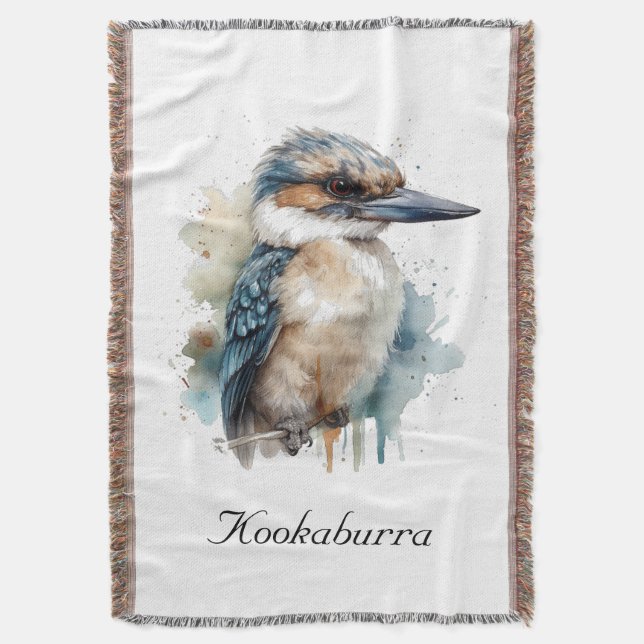 Cobertor Cute Kookaburra em uma filial, personalizado (Frente Vertical)