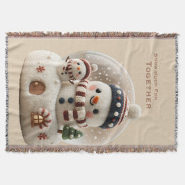 Cobertor Cute Needle Felted Snowman Snowglobe