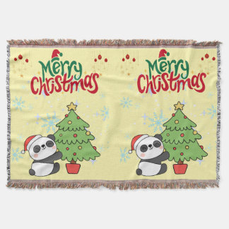 Cobertor cute panda merry Christmas blanket
