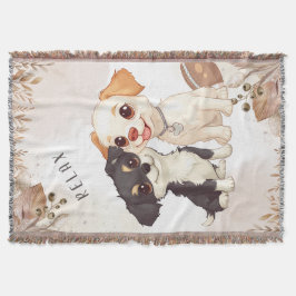 Cobertor Cute Puppies and Football Design