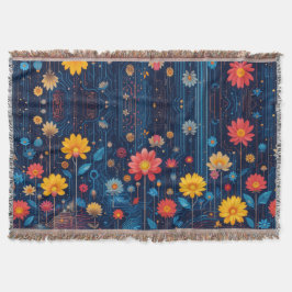 Cobertor Cyber Blueish Bloom