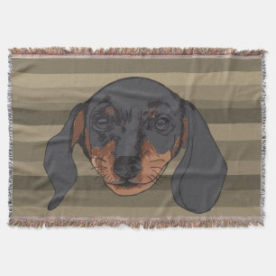Cobertor Dachshund dog Portrait Stripes
